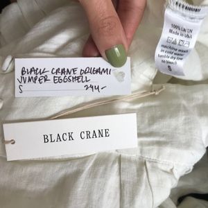 BLACK CRANE ORIGAMI JUMPER: EGGSHELL, SIZE SMALL